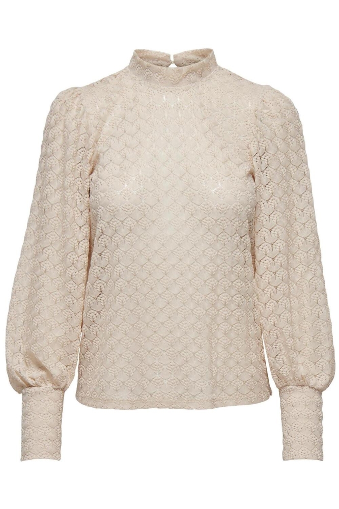 JDYAVERY L/S LACE TOP JRS 15268408 SANDSHELL